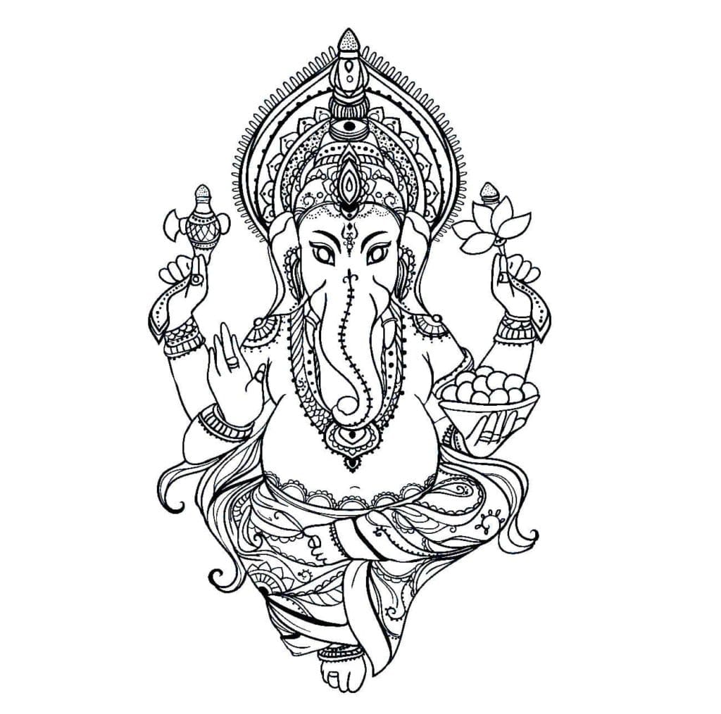 Ganesha - Sheet 10 coloring page - Download, Print or Color Online for Free