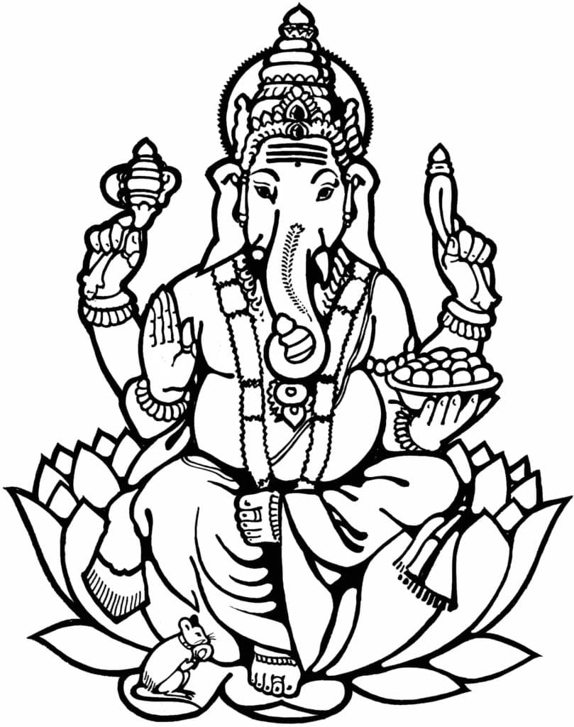 Ganesha - Sheet 3 coloring page - Download, Print or Color Online for Free