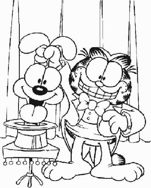 Garfield The Magician coloring page