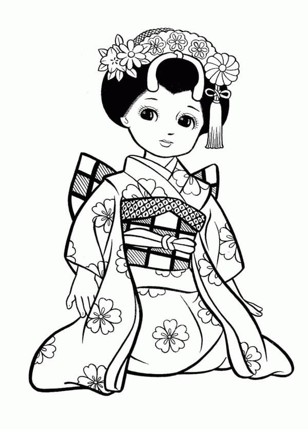 Geisha is Wearing Kimono