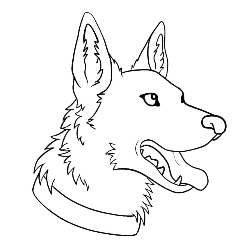 German Shepherd Face coloring page