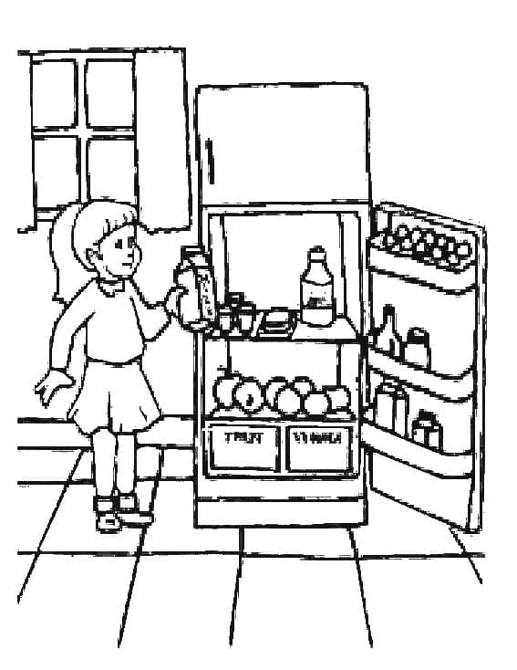 Girl in the Kitchen coloring page