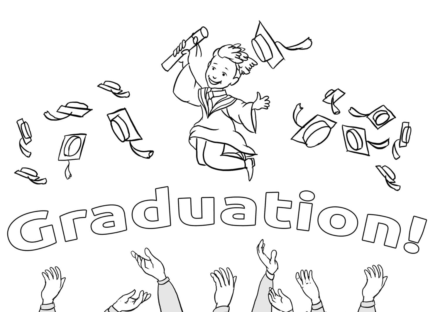 Graduation coloring pages