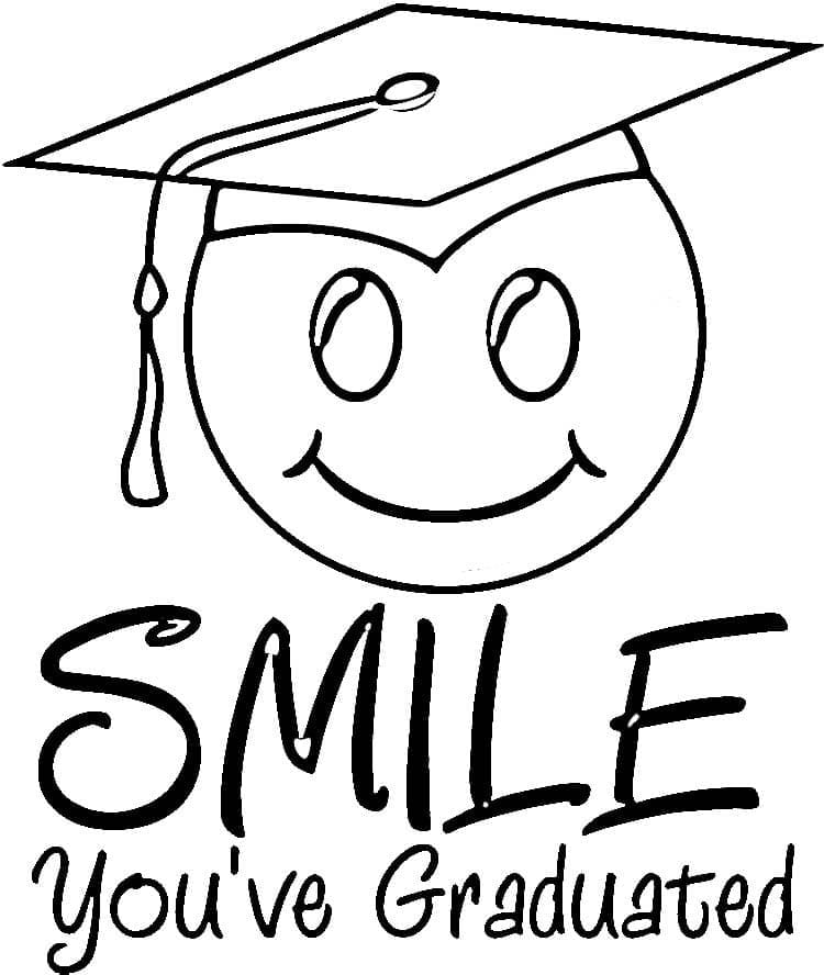 Graduation Emoji coloring page