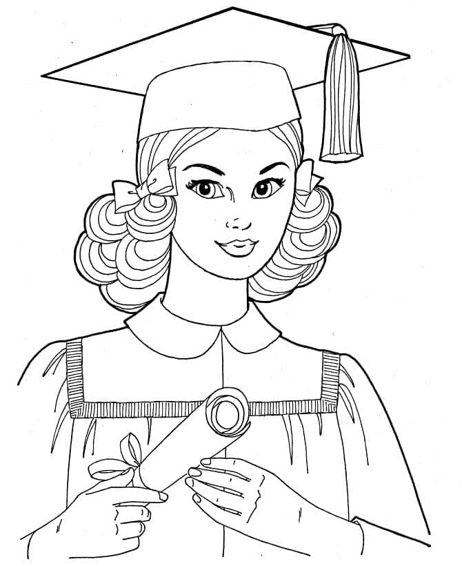 Graduation Girl coloring page