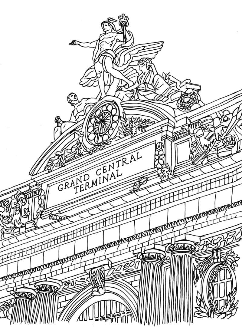 Grand Central Terminal in New York coloring page