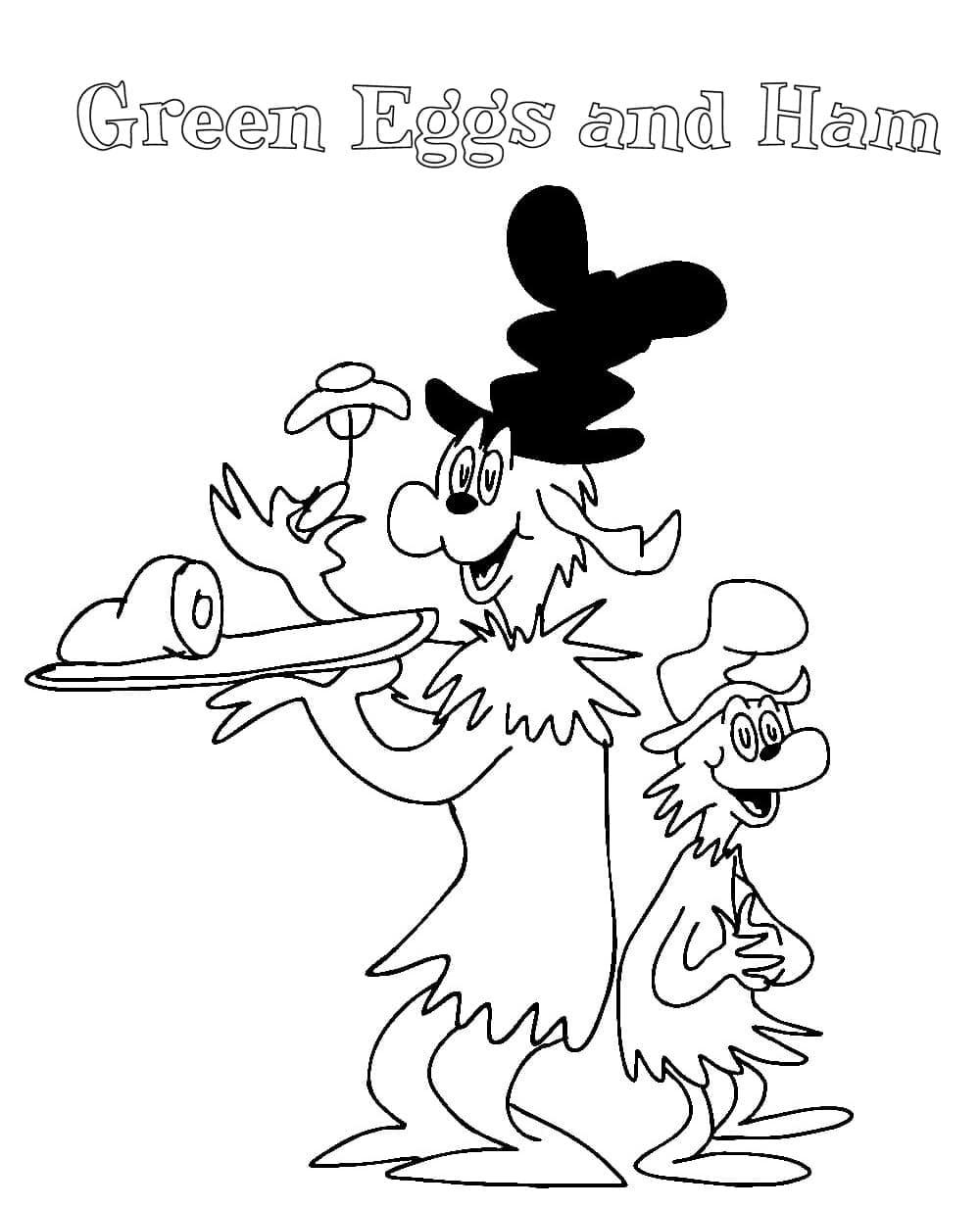 Green Eggs and Ham For Kids coloring page