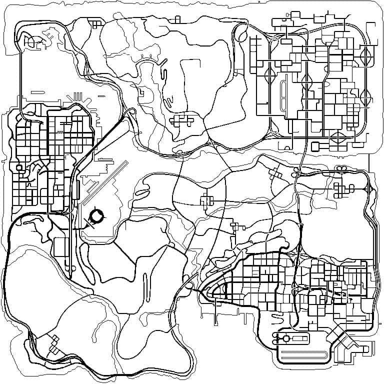 GTA San Andreas Map coloring page - Download, Print or Color Online for ...