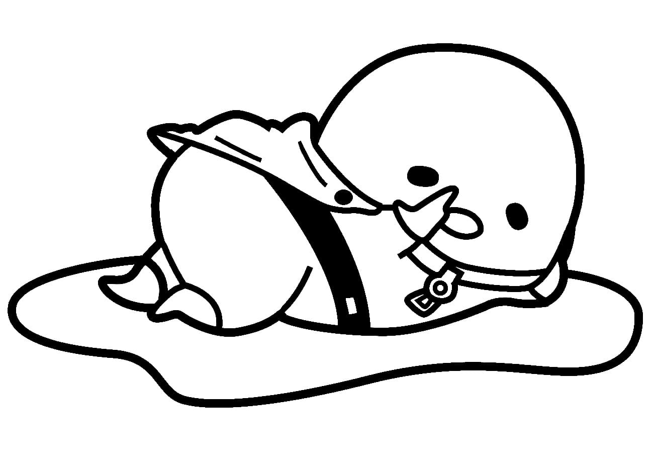 Gudetama Saitama coloring page