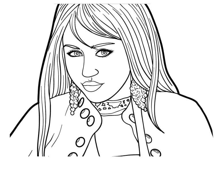 Hannah Montana Face coloring page