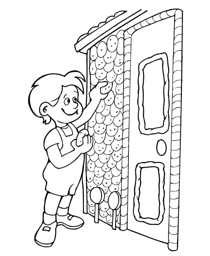 Hansel with Candies coloring page