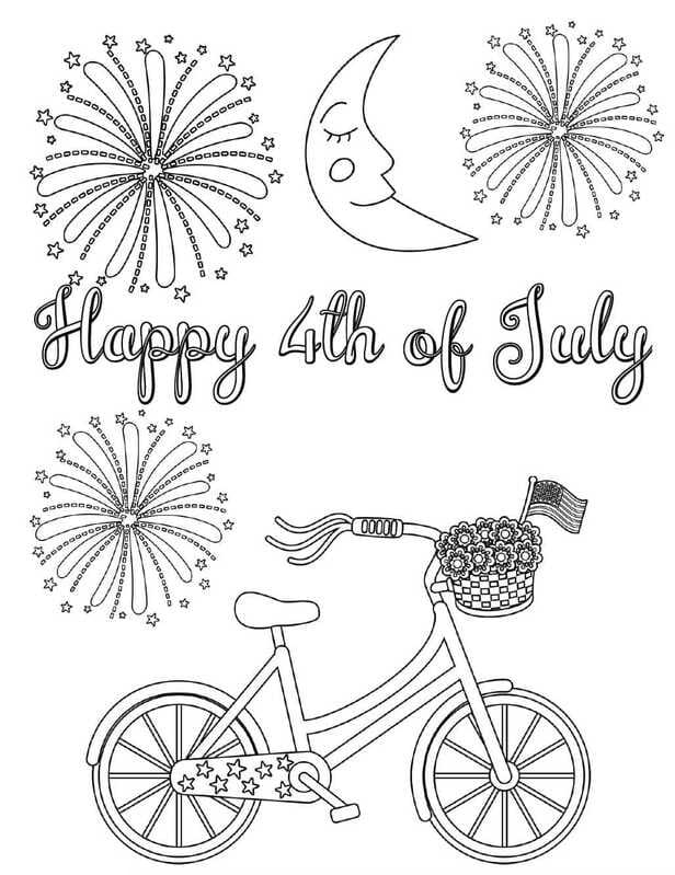 Happy 4th of July Image coloring page