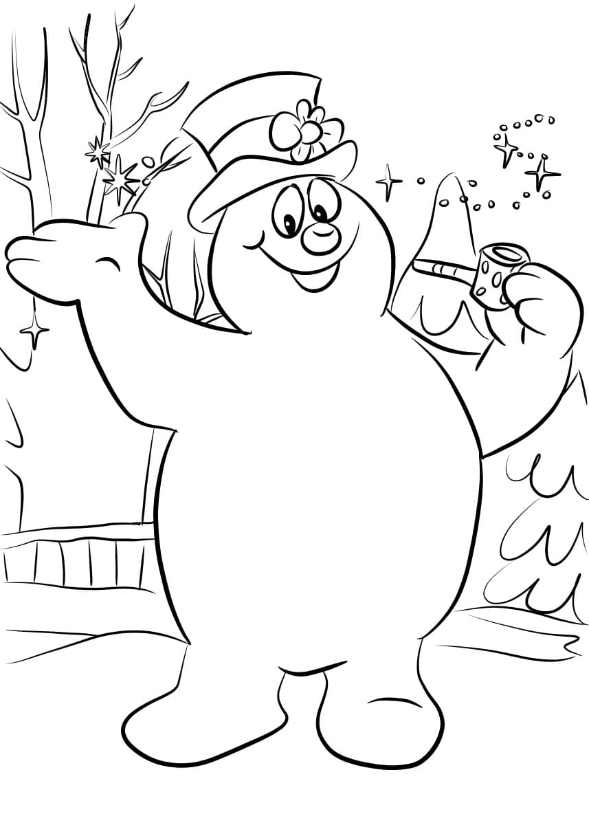 Happy Frosty coloring page