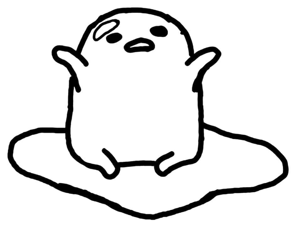 Happy Gudetama coloring page