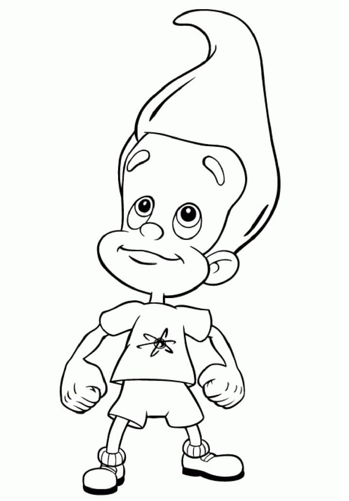 Happy Jimmy Neutron coloring page