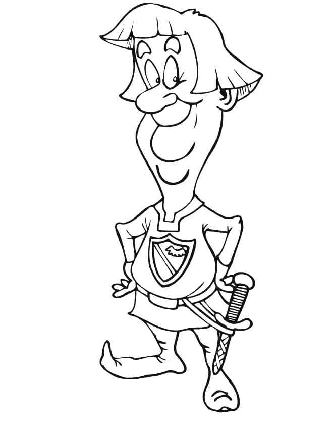 Happy Knight coloring page