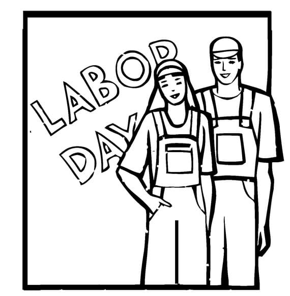 Happy Labor Day Free Printable coloring page