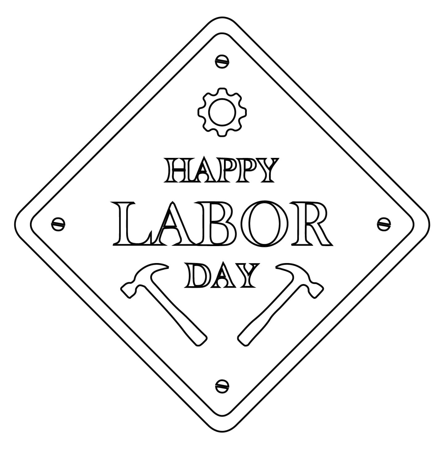 Happy Labor Day Sign coloring page