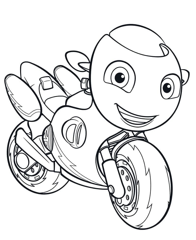 Happy Ricky Zoom coloring page