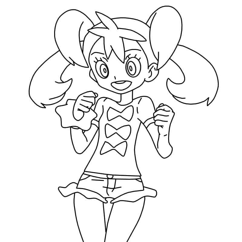 Happy Shauna Pokemon coloring page