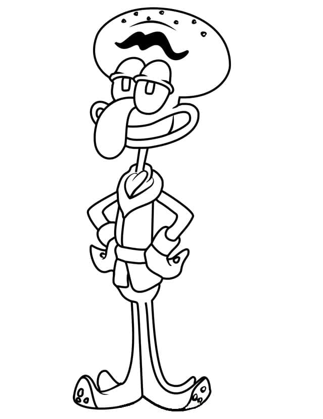 Happy Squidward coloring page - Download, Print or Color Online for Free