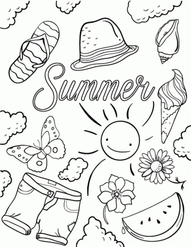 Hello Summer to Print coloring page