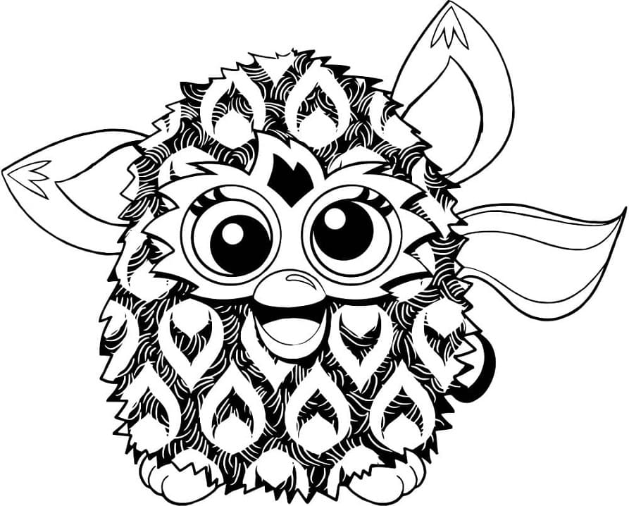 Hilarious Furby coloring page