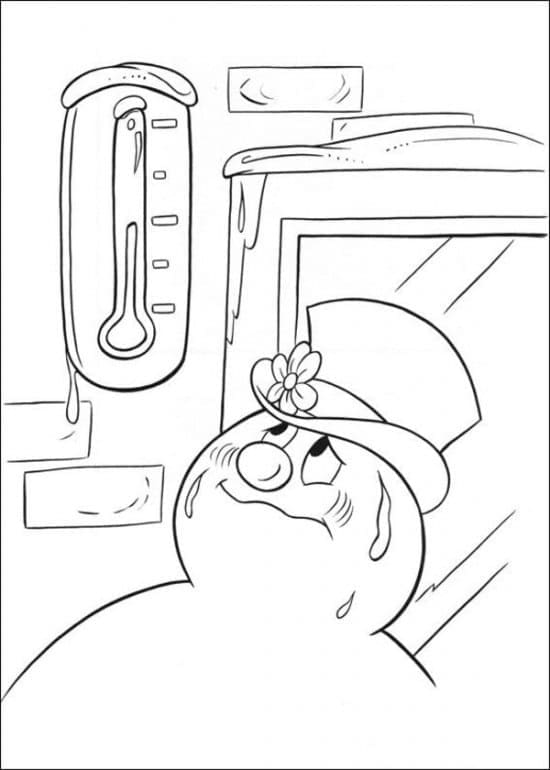 Hot Frosty The Snowman coloring page