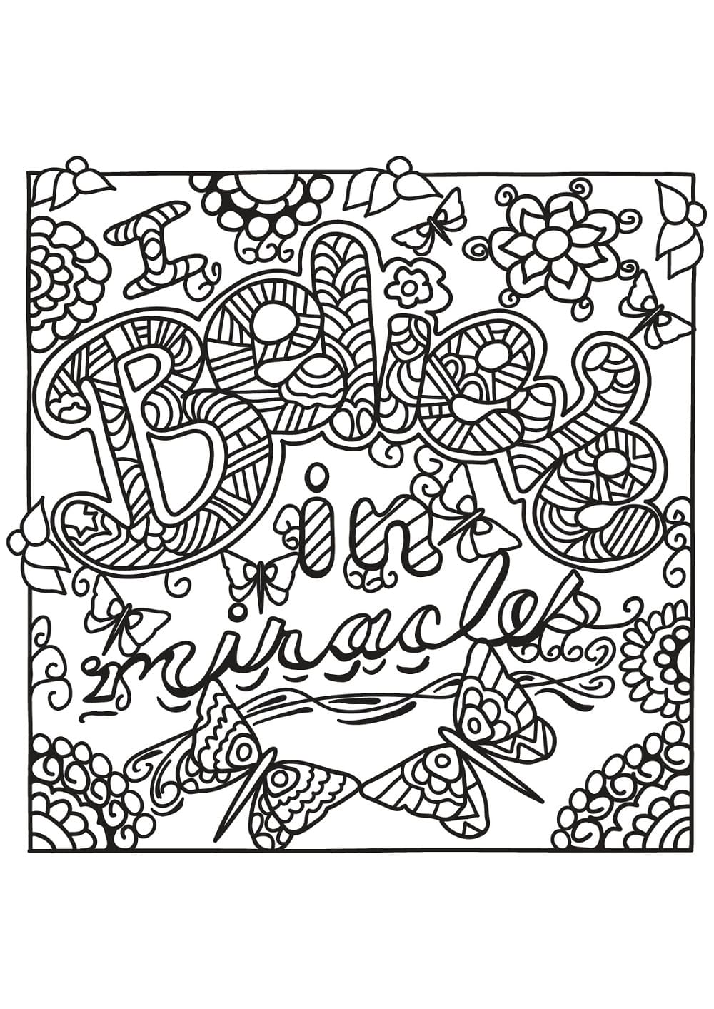 I Believe in Miracles coloring page