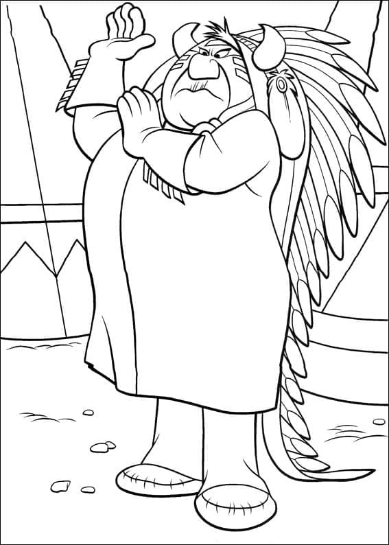 Indian Chief from Peter Pan coloring page