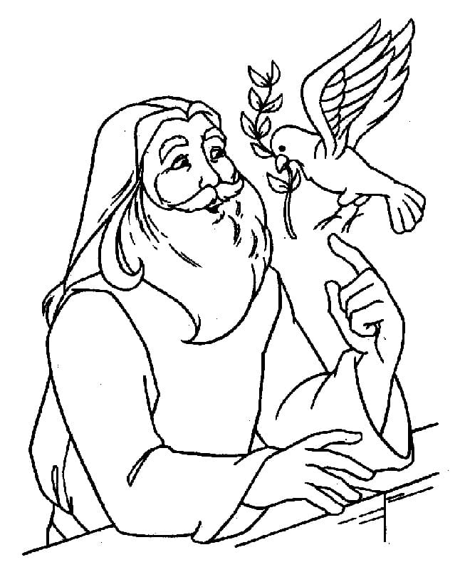 Jesus and Dove coloring page