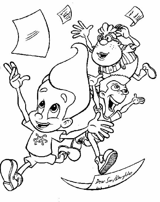 Jimmy Neutron and Friends coloring page