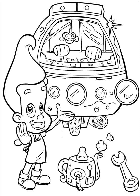 Jimmy Neutron and His Car coloring page