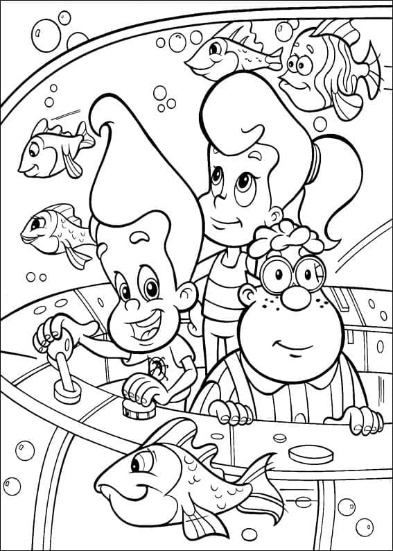 Jimmy Neutron is Under the Ocean coloring page