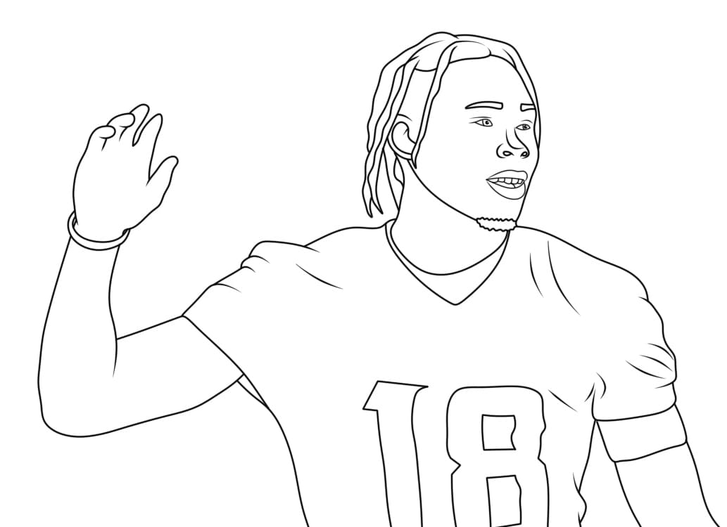 Justin Jefferson Printable coloring page Download, Print or Color