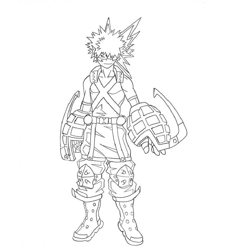 Katsuki Bakugo Pose coloring page