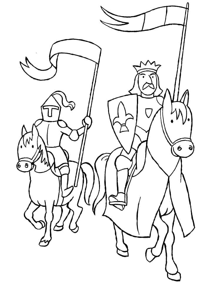 King and Knight coloring page