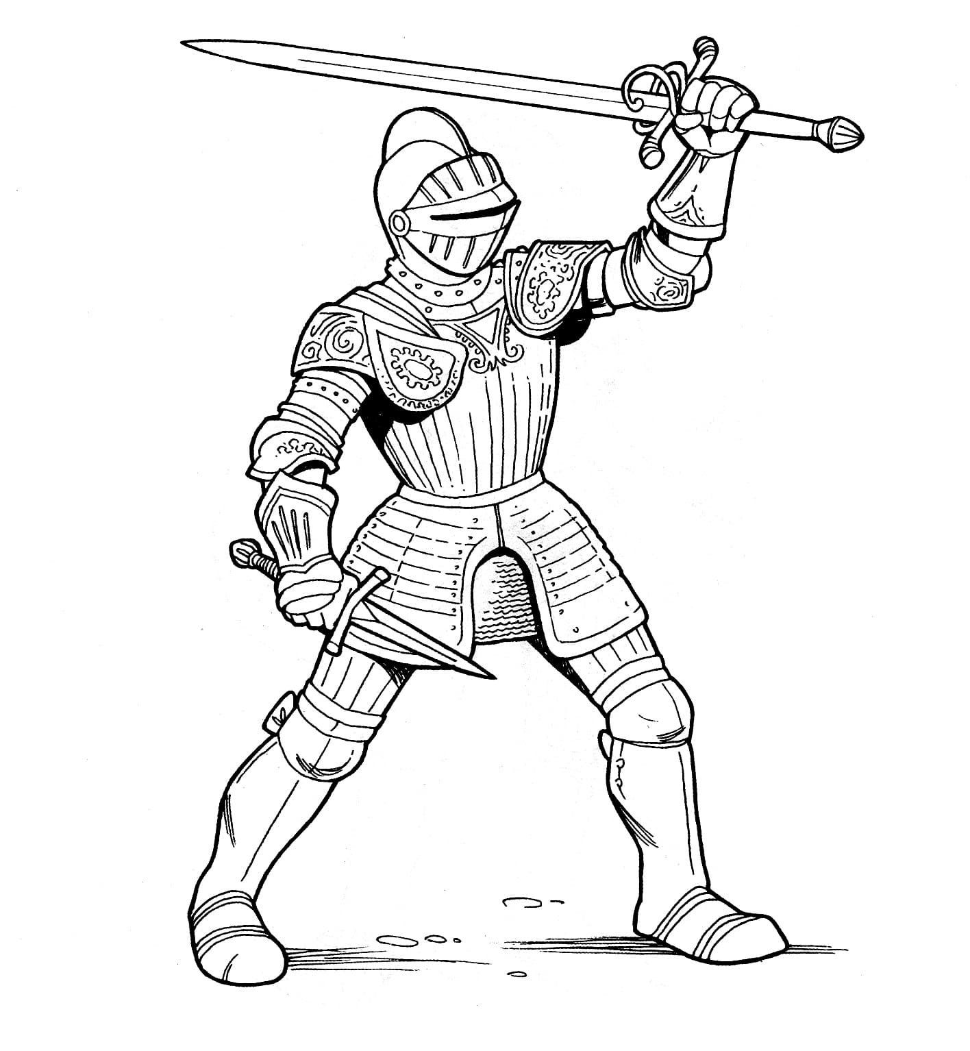 Knight Attacks coloring page