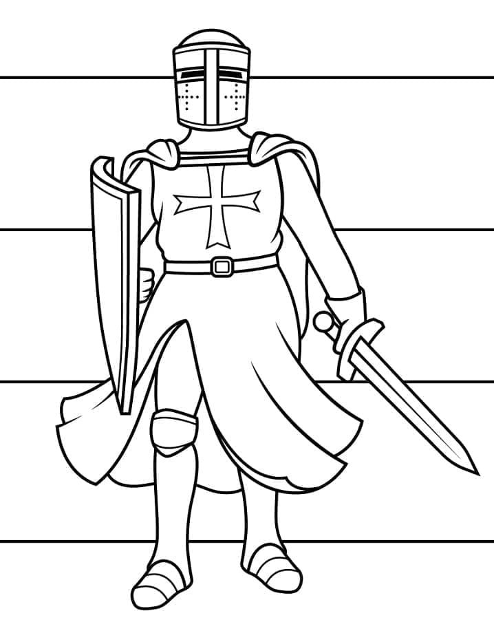 Knight with Sword and Shield coloring page - Download, Print or Color ...