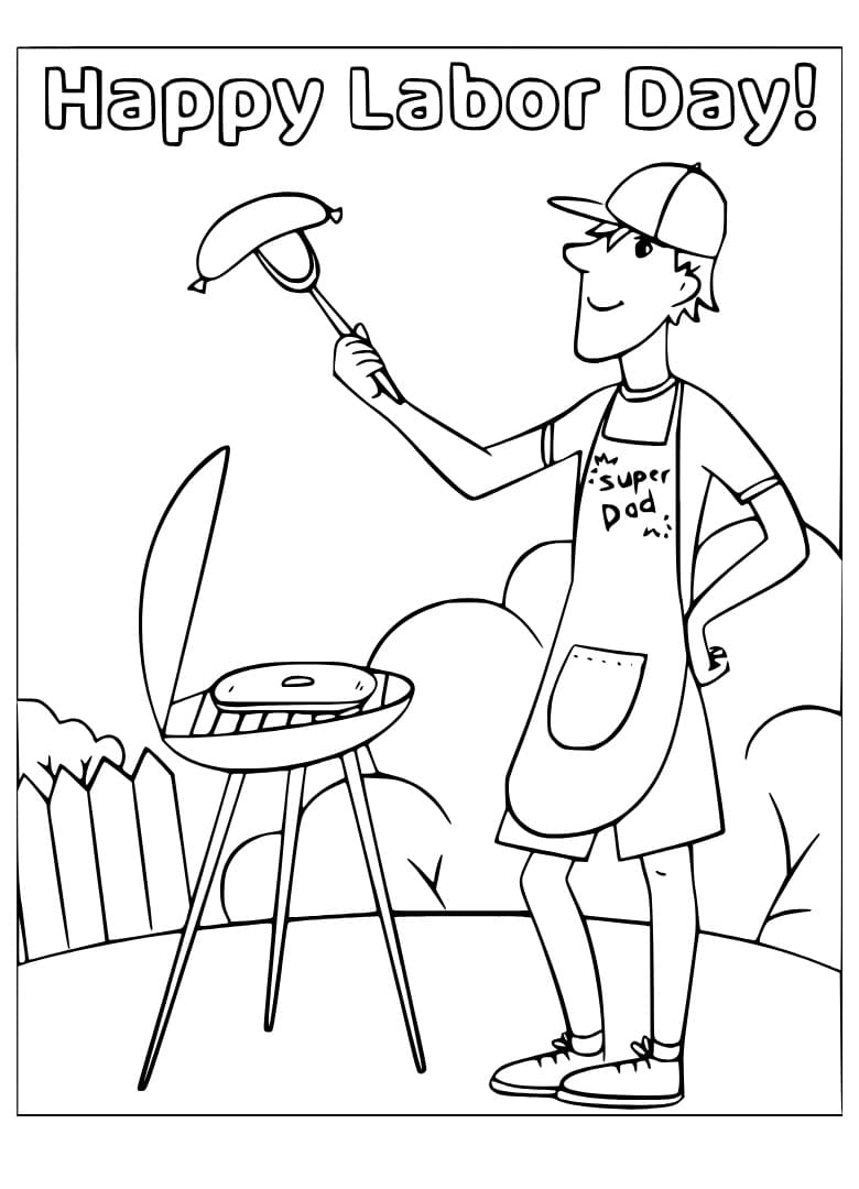 Labor Day Card coloring page