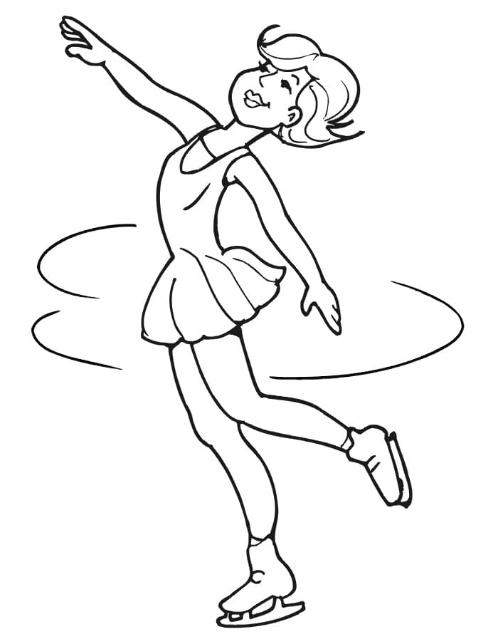 Lady Ice Skating coloring page