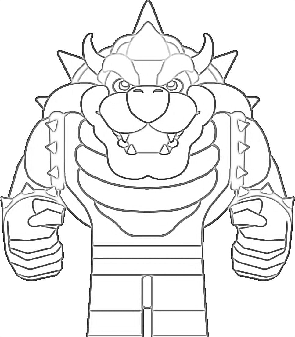 Lego Bowser coloring page