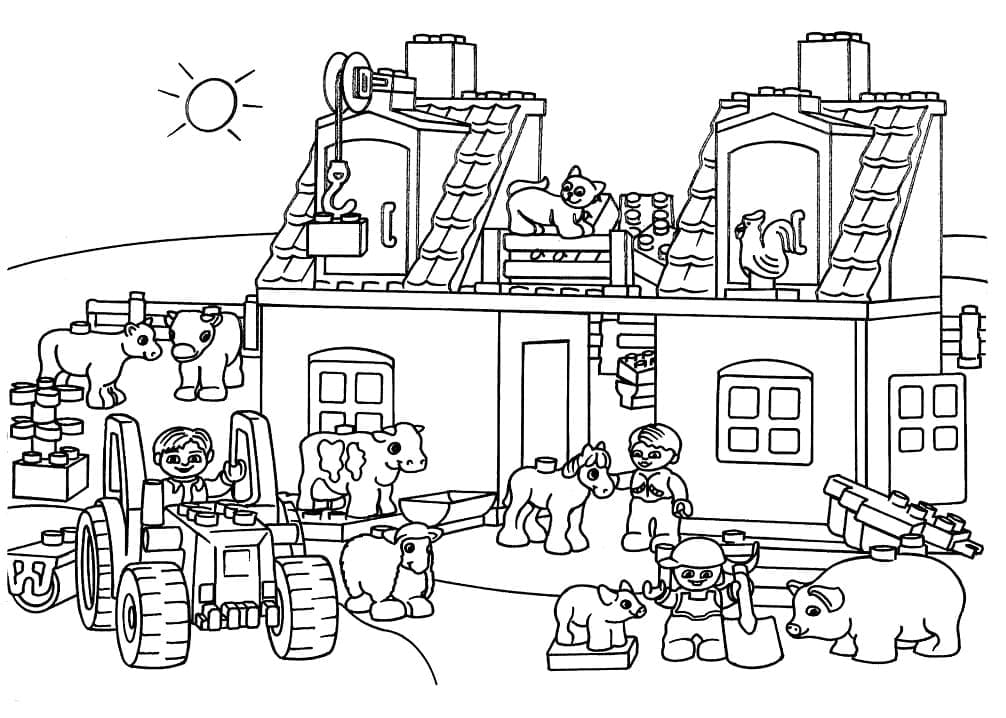 Lego Farm coloring page