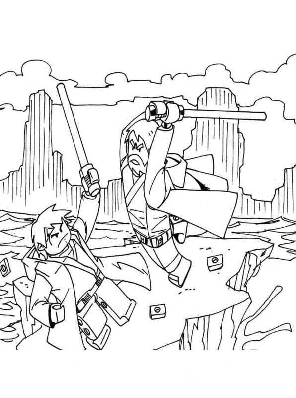 Lego Star Wars Fight coloring page