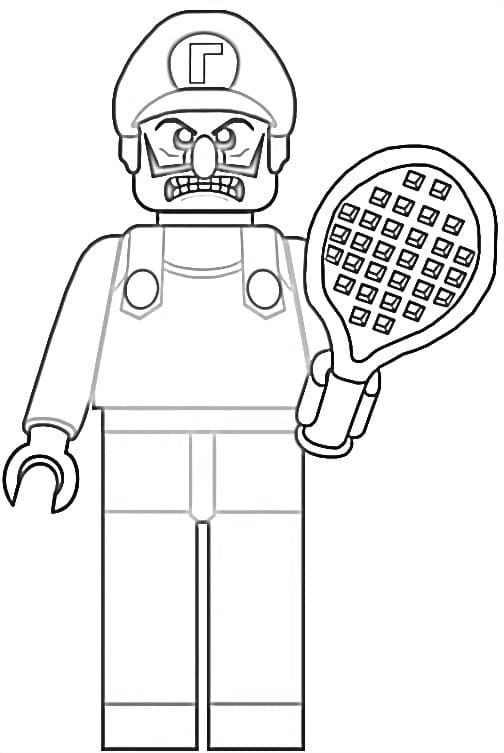 Lego Waluigi coloring page