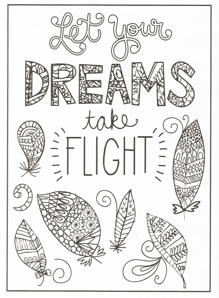 Let Your Dreams Take Flight coloring page