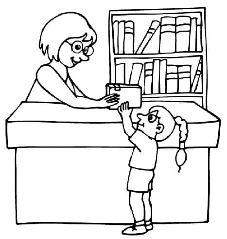 Library Free coloring page