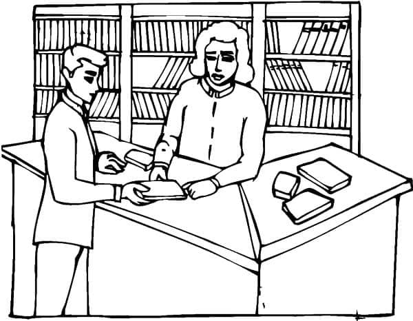 Library Image coloring page