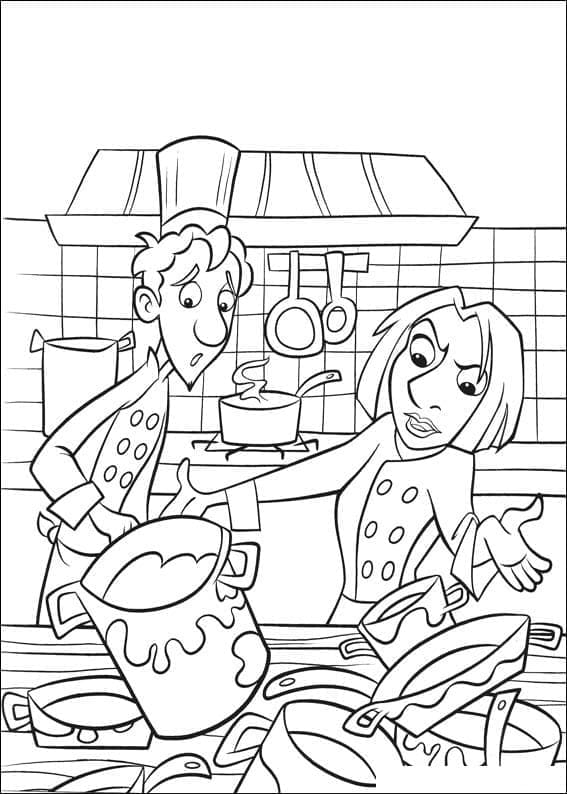 Linguini and Colette Tatou coloring page