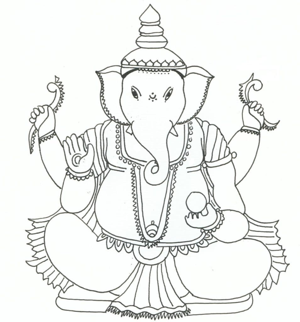 Lord Ganesha Free coloring page